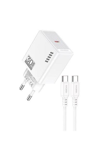 REDz Accessories KSC-1242 Charger Pack with 1M Type-C Cable, Compatible with iPhone 15/16/Android, Power 30W, White