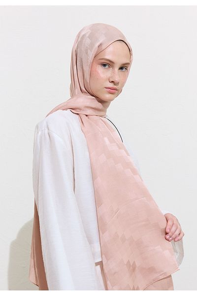 Freshscarfs Nori̇ Silk Jacquard Shal Powder