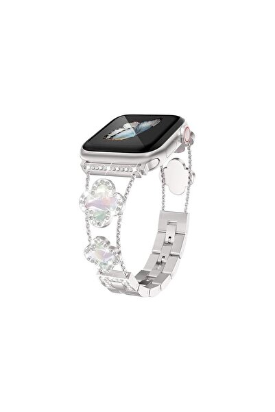 Alstrap Apple Watch 11-10 46mm 7 8 9 45mm 4 5 6 Se 44mm Uyumlu Taş Detaylı Za...