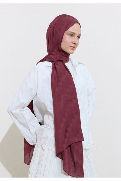 Freshscarfs Nori Silky Jacquard Shawl Vintage Rose