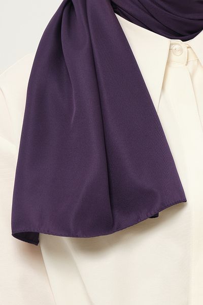 Madame Polo Plain Twil Shawl Plum Non-Slip Wrinkle-Free Fabric