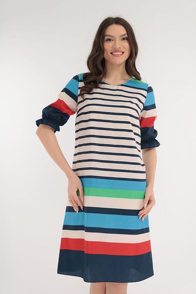 Vanessa Line RO Casual dress with multi-colored stripes