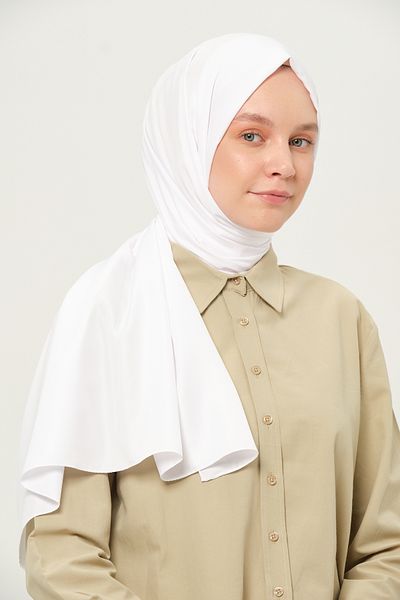 Madame Polo شال تويل مسطح، قماش أبيض غير قابل للانزلاق وغير قابل للتجعد