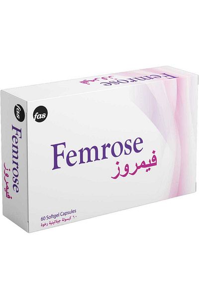 Fas FEMROSE (EVENING PRIMEROSE OIL+FLAXSEED EXTRACT+COQ 10+LYCOPENE+FISHOIL)60 SOFTGEL CAPSULES
