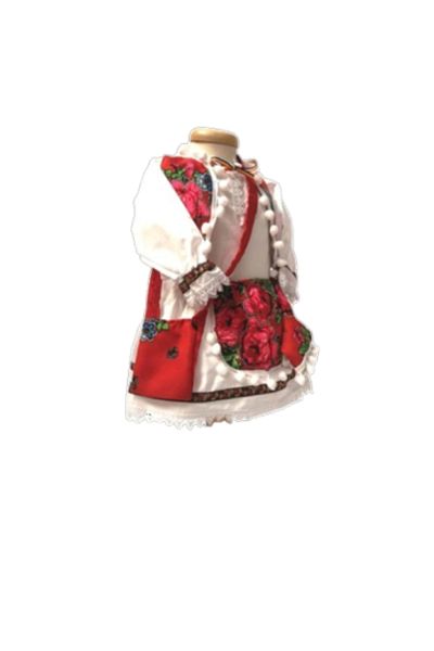 OEM Traditional costume for girls, 5 pieces, shirt, hat, bag, vest, scarf, 9-12 months