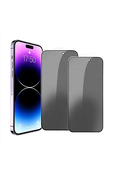 D&K WONDER Glass protection film, Privacy, Premium, compatible with iPhone 15 Pro, Tempered glass, 9H, Black