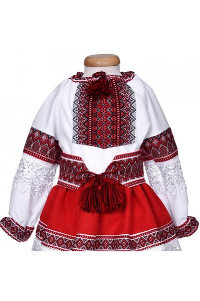 OEM Traditional costume with lace for girls, 3 pieces, 2 years