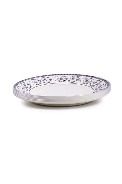 Claytan Callista 10.5 inch Ceramic Dinner Plate (Purple & White, Set Of 6)