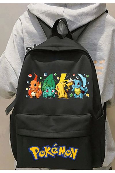 1blood Rucsac de școală imprimat Pokemon Pikachu