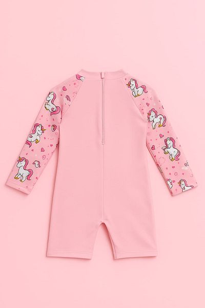My Kids Wear Girls' Long Sleeve and Zippered Swimsuit Set 3 -10 Years 11905