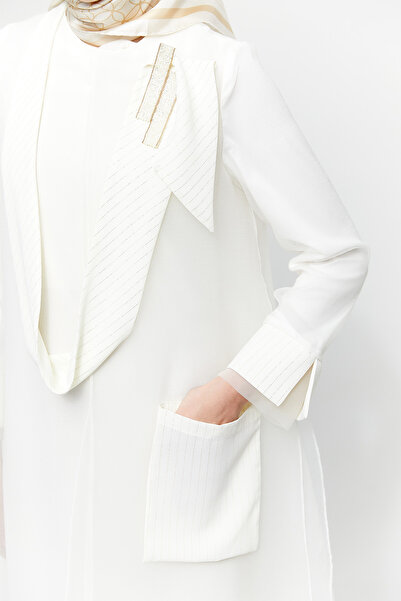 Setrms Broş Detaylı Organze Davet Elbise