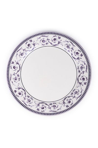 Claytan Callista 10.5 inch Ceramic Dinner Plate (Purple & White, Set Of 1)