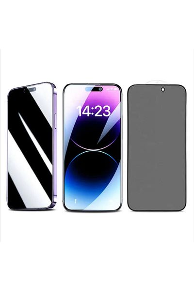 D&K WONDER Glass protection film, Privacy, Premium, compatible with iPhone 15 Pro, Tempered glass, 9H, Black