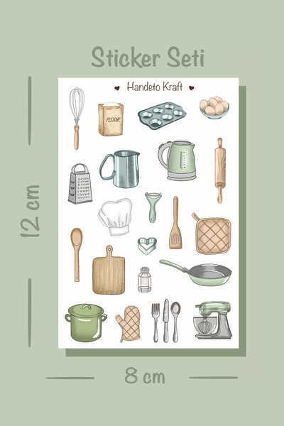Handeto Kraft Kitchen Sticker, Planner Sticker, Decal, Scrapbook, Collage, Journal Sticker, Sticker, Sticker Sticker