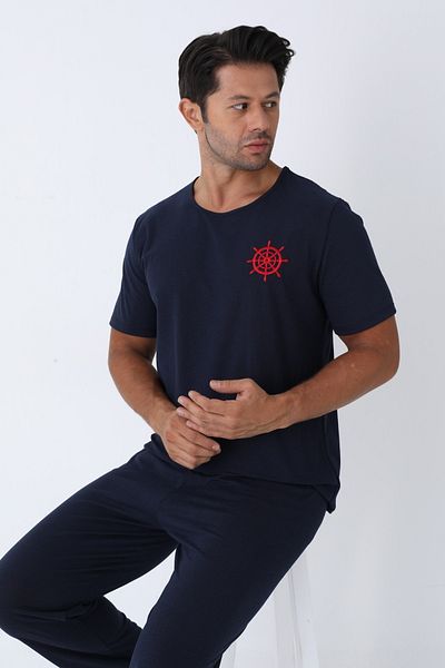 ELİTOL Set pijamale tricotate cu mâneci scurte pentru bărbați