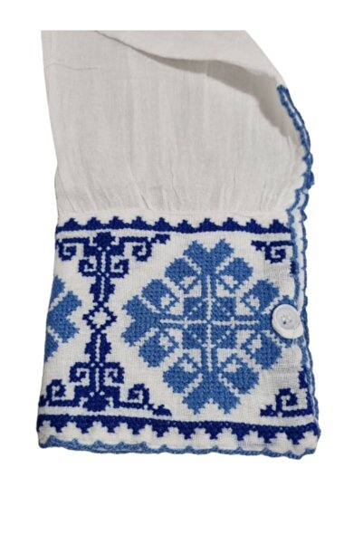 OEM Traditional shirt, 100% cotton, embroidery with folk motifs, blue men's XXXL