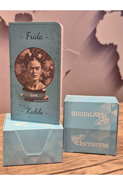 SAAY AKSESUAR Frida Kahlo Turkuaz Not Defteri ( 2 adet Küp Kağıt Hediyeli)