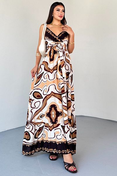 Cappmoda ELB-01818 Καλοκαιρινό φόρεμα με ρετρό σχέδιο βιζόν