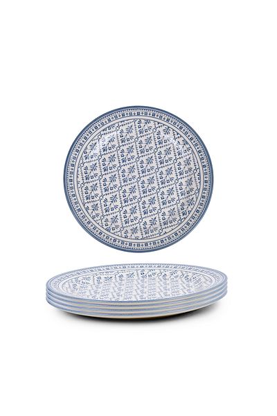 Claytan Plethora 9 inch Ceramic Soup Plate (Grey & White, Set Of 4)