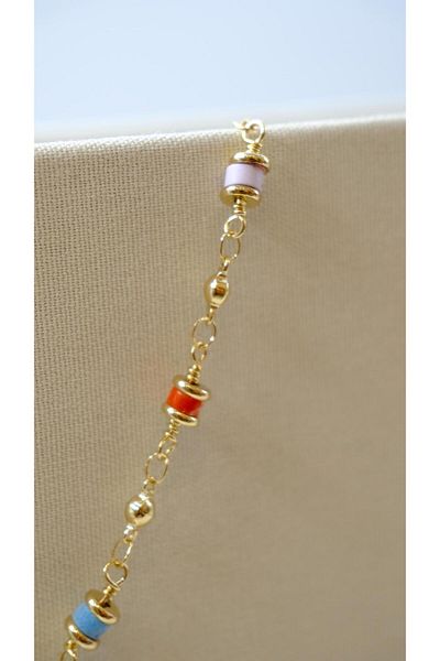 Jerie Gold Colored Topcuk Detail Anklet