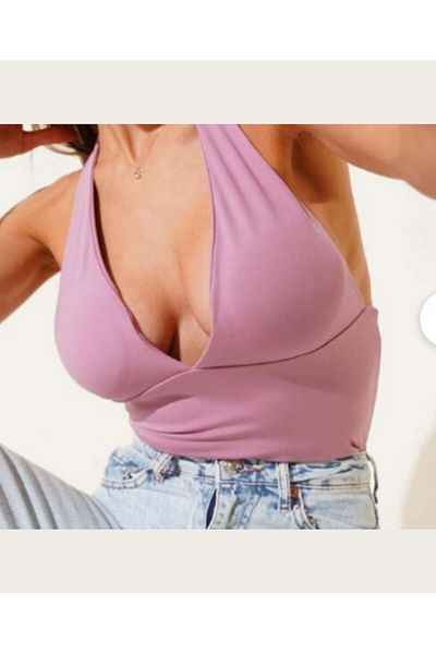 İntive Lingerie Intive V Neck Removable Pad Halter Neck Croptop/Bustier