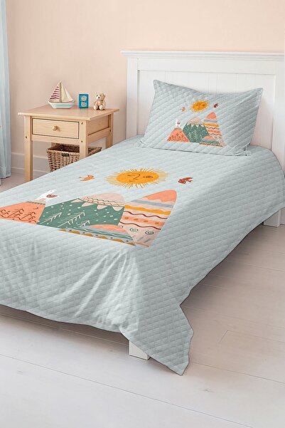 Realhomes Mountain and Sun Patterned Pastel Colored Children's and Teenager's...