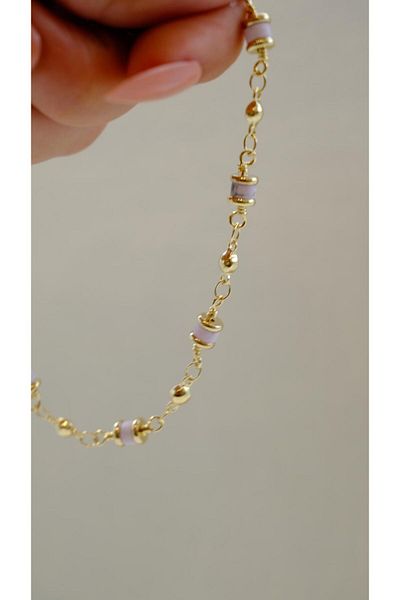 Jerie Gold Colored Topcuk Detail Anklet
