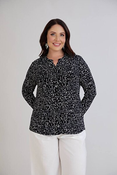 wearon tekstil قميص نسائي من قماش الفسكوز مقاس كبير للأم ممشط