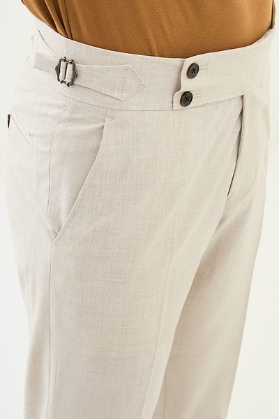 Mcr Straight Slim Fit Men's Trousers with Buckle Waist Stone - 38319.25Y