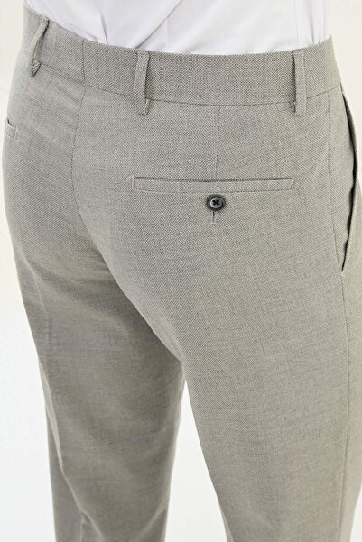 Mcr Patterned Slim Fit Classic Men's Trousers Gray - 38321.25Y