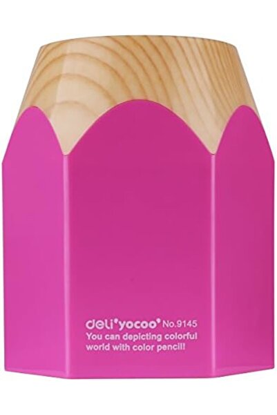 Deli حامل أقلام على شكل قلم رصاص، وردي