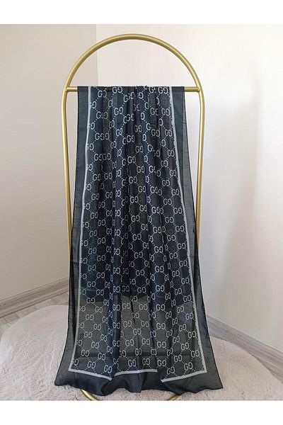 Shawl Passion Retro Pattern Poly Black and White Shawl