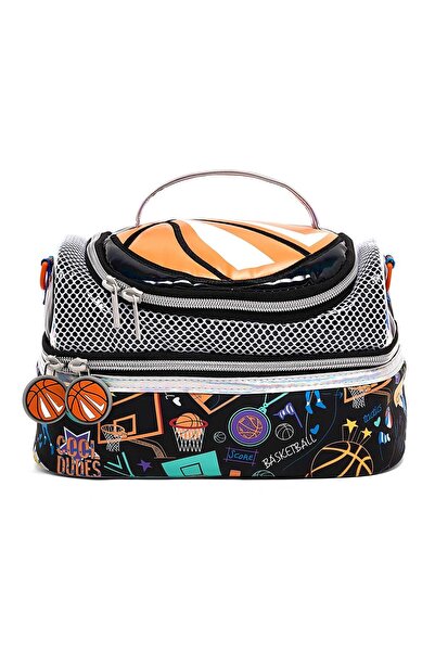 R&B حقيبة غداء مزدوجة الطبقات للأولاد باللون الأسود