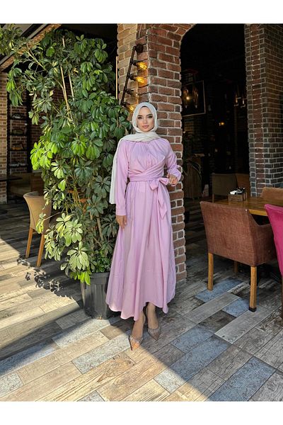 Moda Krash Bel Girdle Poplin Summer Dress