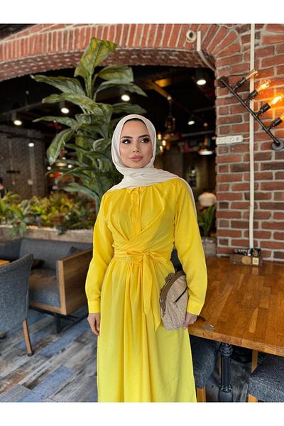 Moda Krash Bel Girdle Poplin Summer Dress