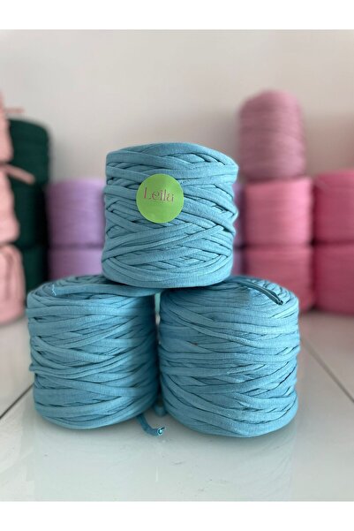 Leila Design Ață din bumbac pieptănat albastru deschis pastel (600-650gr) - p...