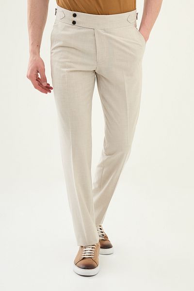 Mcr Straight Slim Fit Men's Trousers with Buckle Waist Stone - 38319.25Y