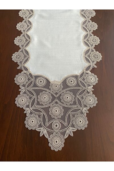 DE&Mİ TEKSTİL DANTELLİ KETEN GÖRÜNÜMLÜ SALON TAKIMI