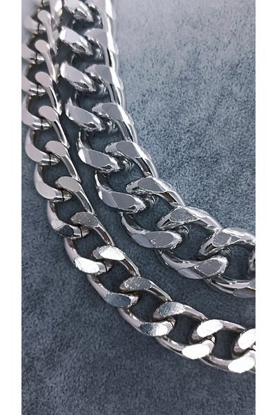 NETİCE ÖYLEK Thick and Medium Thickness 2 Chain Necklace