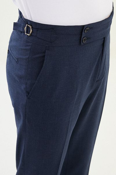 Mcr Straight Slim Fit Men's Trousers with Buckle Waist Navy Blue - 38319.25Y