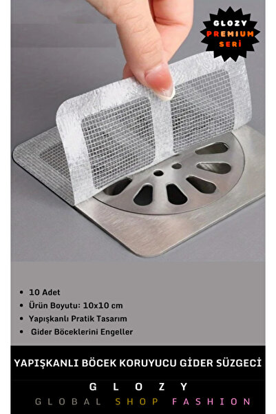 GLOZY Premium Seri Saç Toplayıcı Koku Böcek Engelleyici Yapışkanlı 10’lu Bany...