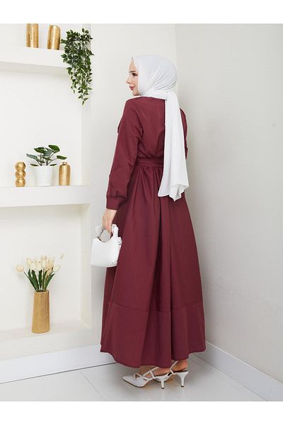 Moda Krash Bel Girdle Poplin Summer Dress
