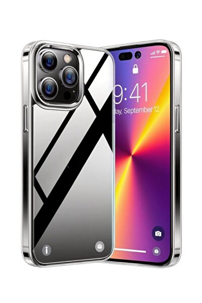 BURKİNA (SARARMAZ) iPhone 12PROMAX ile uyumlu Sararmaz İnce Sert Mika Clear Ş...