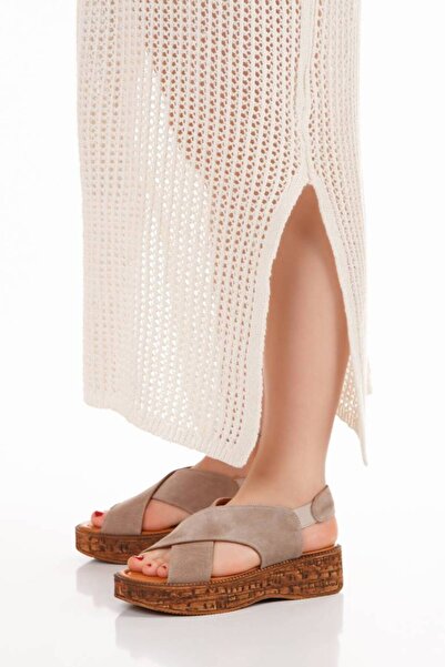 inyola Women's Genuine Leather Elastic Sandals 6313