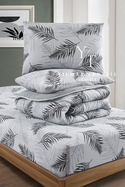 ChicMaison Single Fluffy Sleeping Set |   Dowry Set |   Dowry Team |   Gray Feather