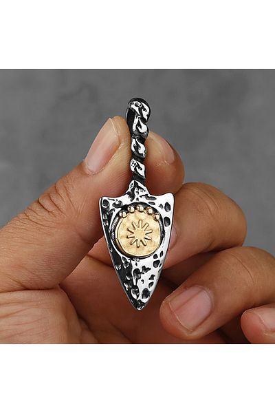 FG KONNİCHİWA 100% Steel Necklace Gothic Scandinavian Cross Viking Style Gothic Necklace Stainless Colorfast