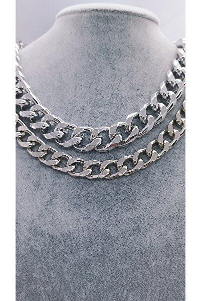 NETİCE ÖYLEK Thick and Medium Thickness 2 Chain Necklace