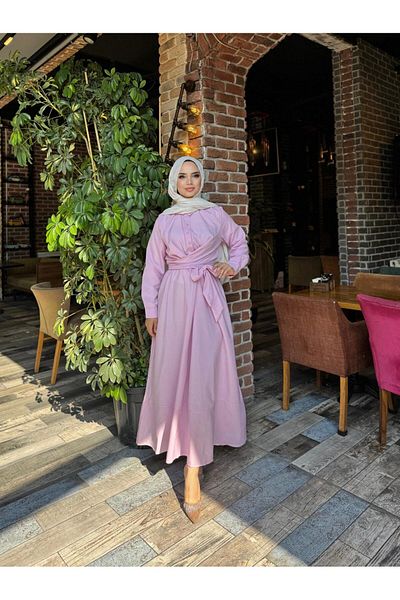 Moda Krash Bel Girdle Poplin Summer Dress