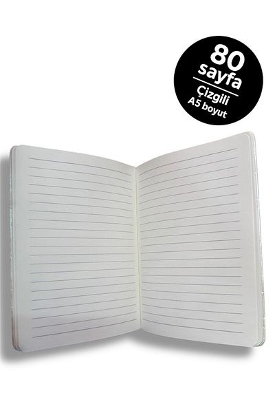 madam gold Heart Daily or Notepad Lined 80 Sheets with Rubber