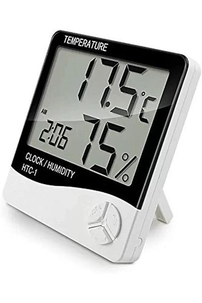 DERİK J52Yt1927 Desktop Digital Thermometer Humidity Meter Clock